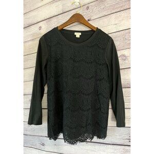 J. Crew Lace Front Long Sleeve Shirt - Women's SIZE S